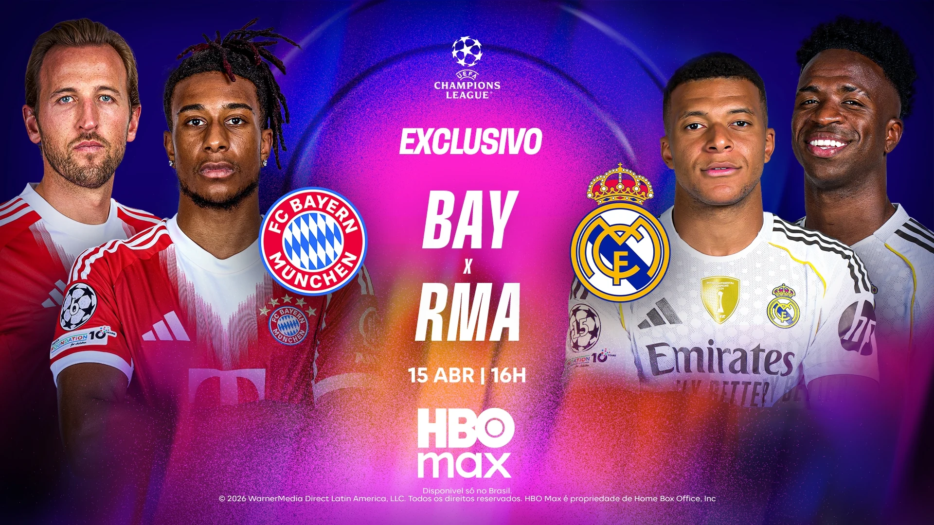 Champions League: Bayern x Real Madrid é exclusivo HBO Max