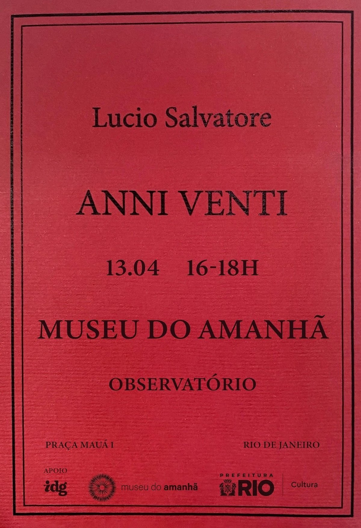 Lucio Salvatore abre 20 anos de arquivo no Museu do Amanhã