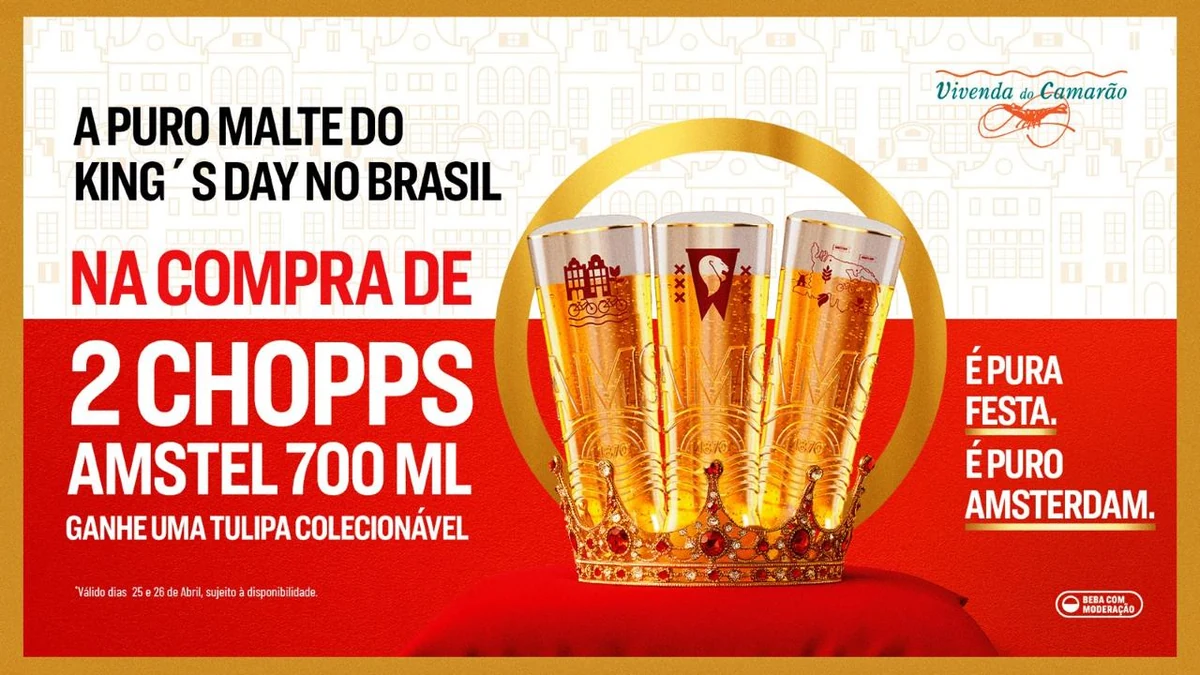 King’s Day com Amstel: Vivenda ganha copo colecionável