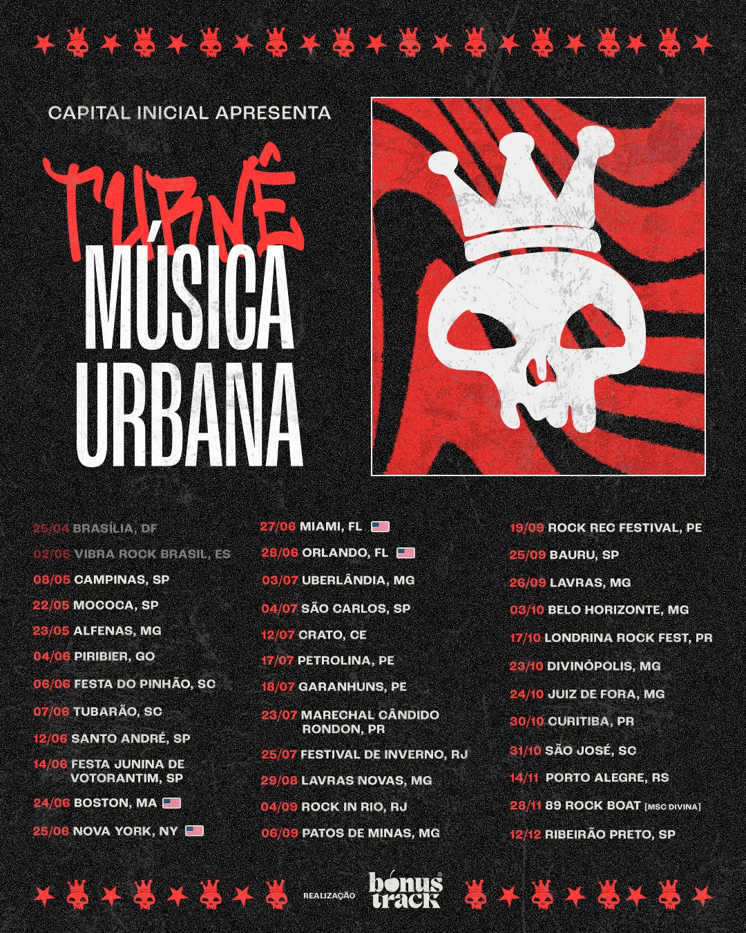Capital Inicial volta aos EUA com turnê Música Urbana