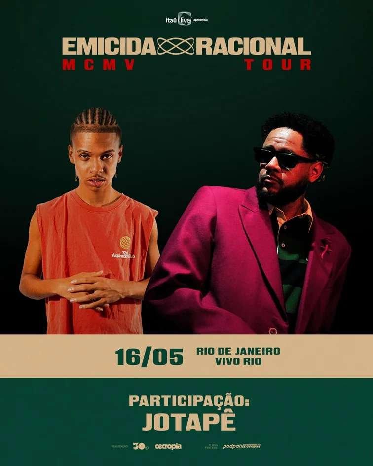 Emicida reúne gerações do rap em noite no Rio