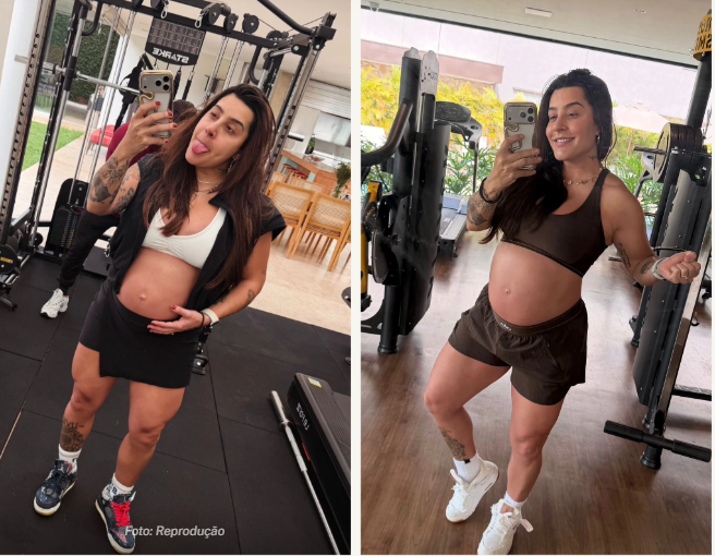 Lauana Prado viraliza ao treinar grávida de Dom