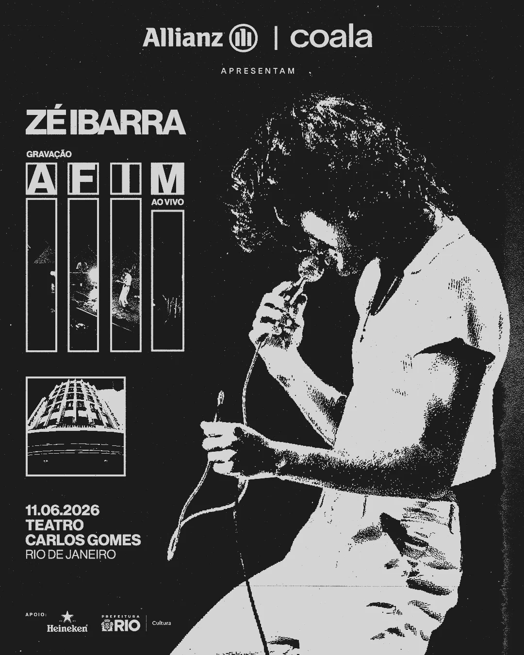 Zé Ibarra grava ao vivo "Afim" no Teatro Carlos Gomes