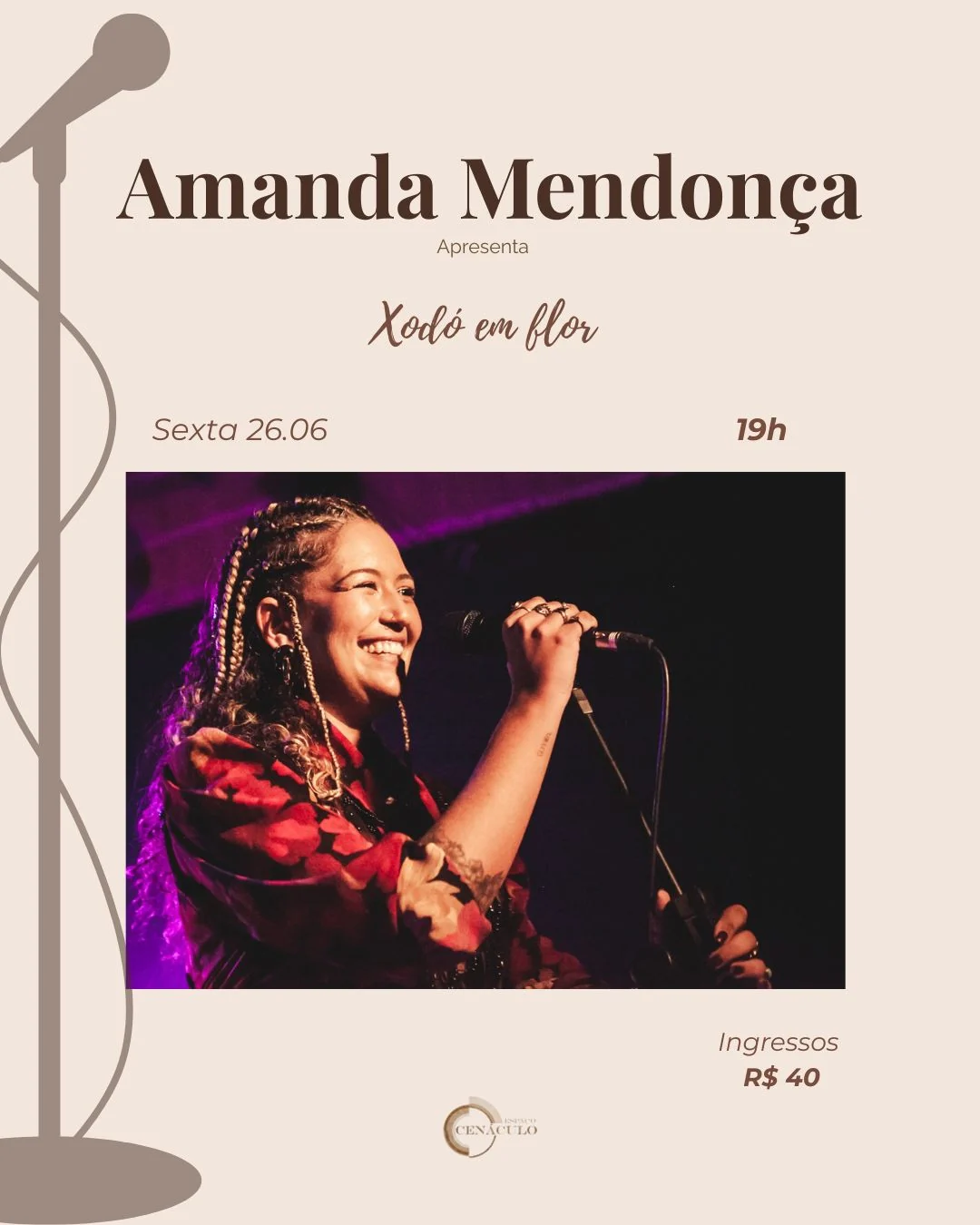 Amanda Mendonça retoma os palcos com Xodó em Flor acústico no Rio 1 Amanda Mendonça retoma os palcos com Xodó em Flor acústico no Rio