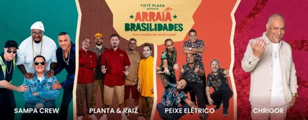 Arraiá do Tietê Plaza mistura shows, futebol e tradição junina