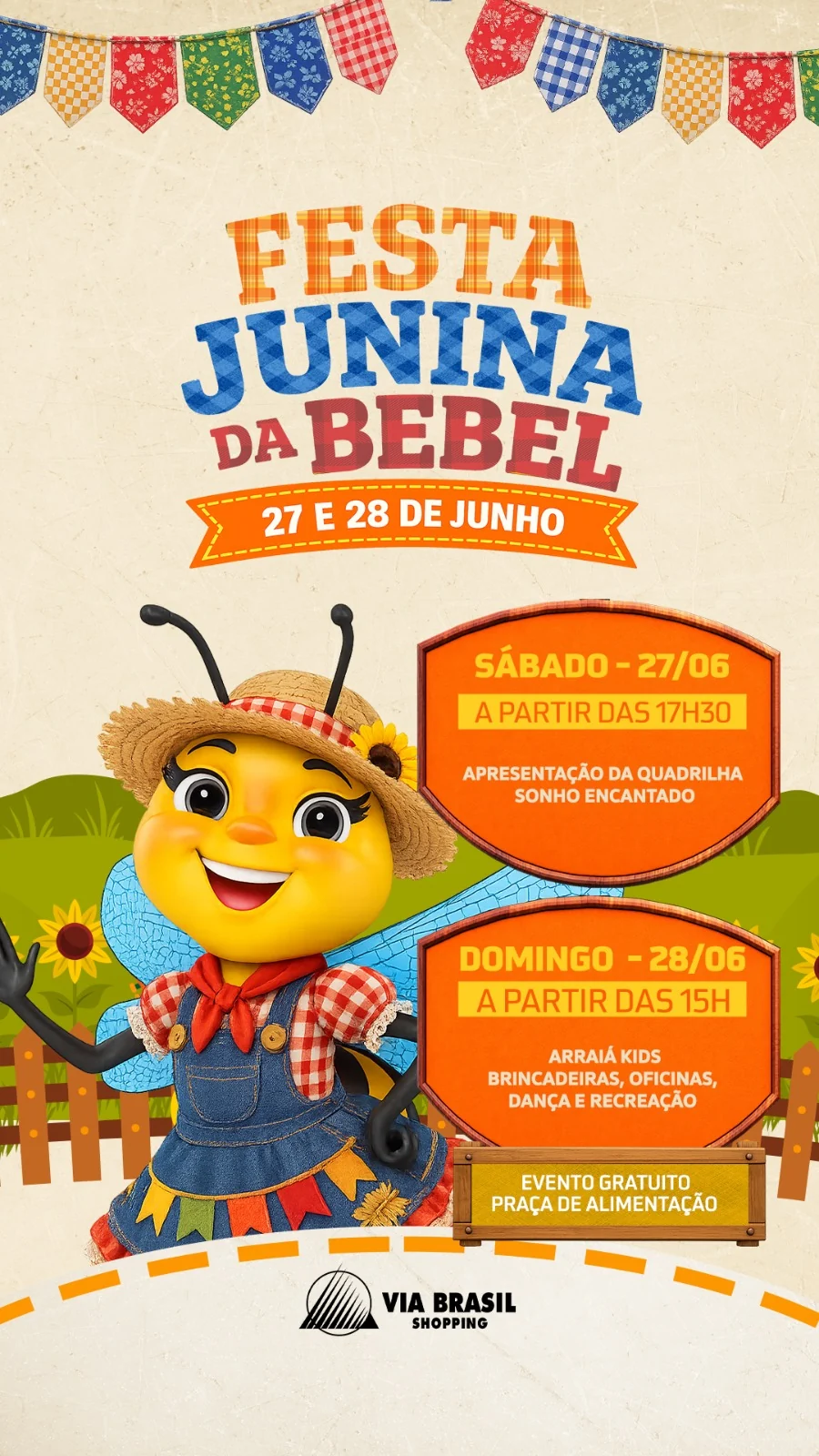 Arraiá infantil da Bebel anima o Via Brasil com quadrilha e oficinas 2 Arraiá infantil da Bebel anima o Via Brasil com quadrilha e oficinas