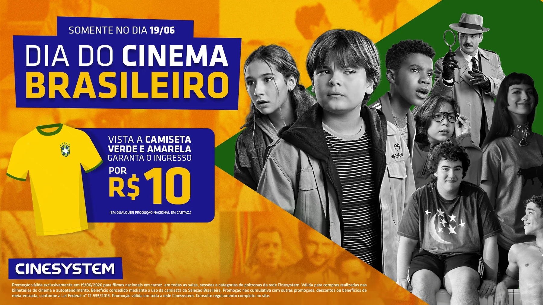 Cinema a R$ 10 no Dia do Cinema Brasileiro para quem vestir a Seleção 1 Cinema a R$ 10 no Dia do Cinema Brasileiro para quem vestir a Seleção