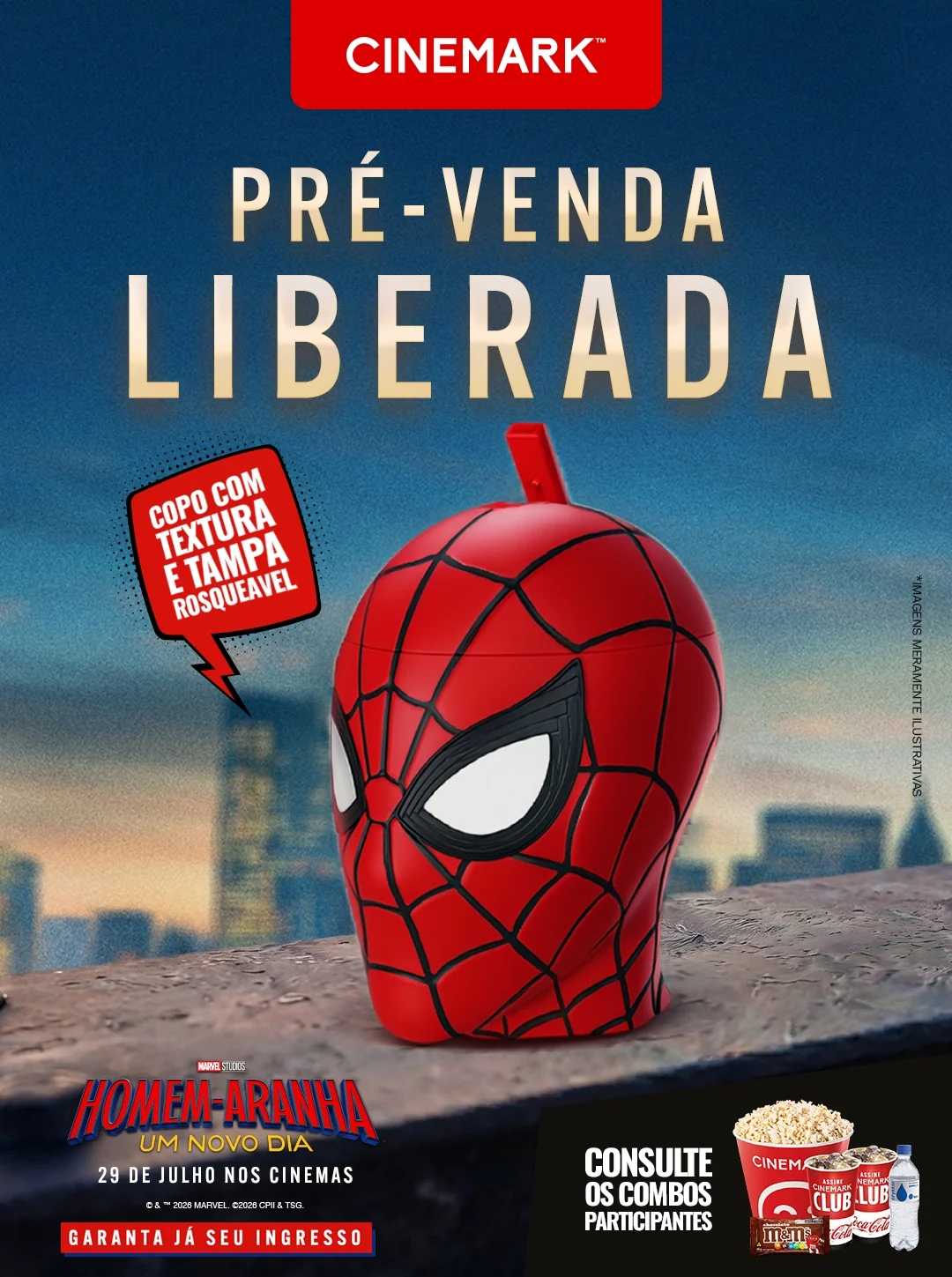 Cinemark lança combo colecionável de novo filme do Homem-Aranha