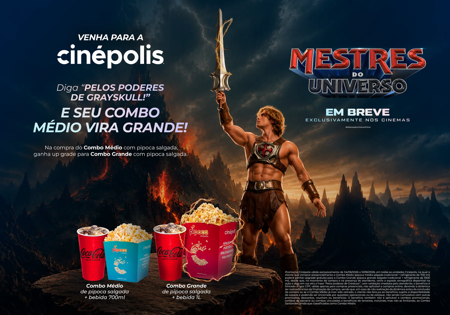 Cinépolis usa frase de He-Man para dar upgrade grátis na pipoca