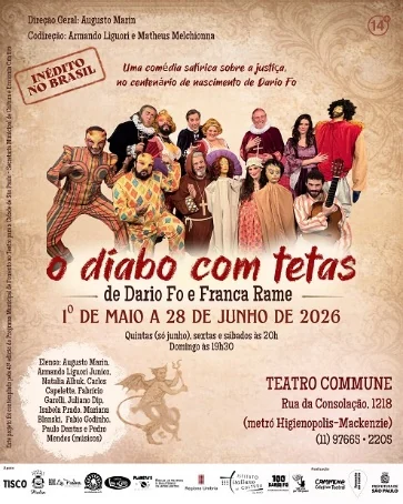 Comédia de Dario Fo entra nas últimas semanas no Teatro Commune