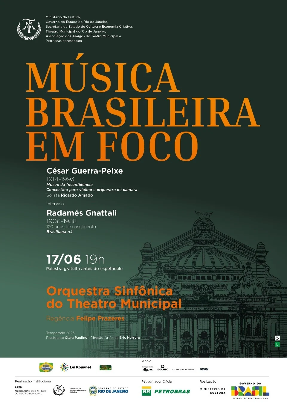 Concerto no Municipal celebra Gnattali e Guerra-Peixe em noite especial