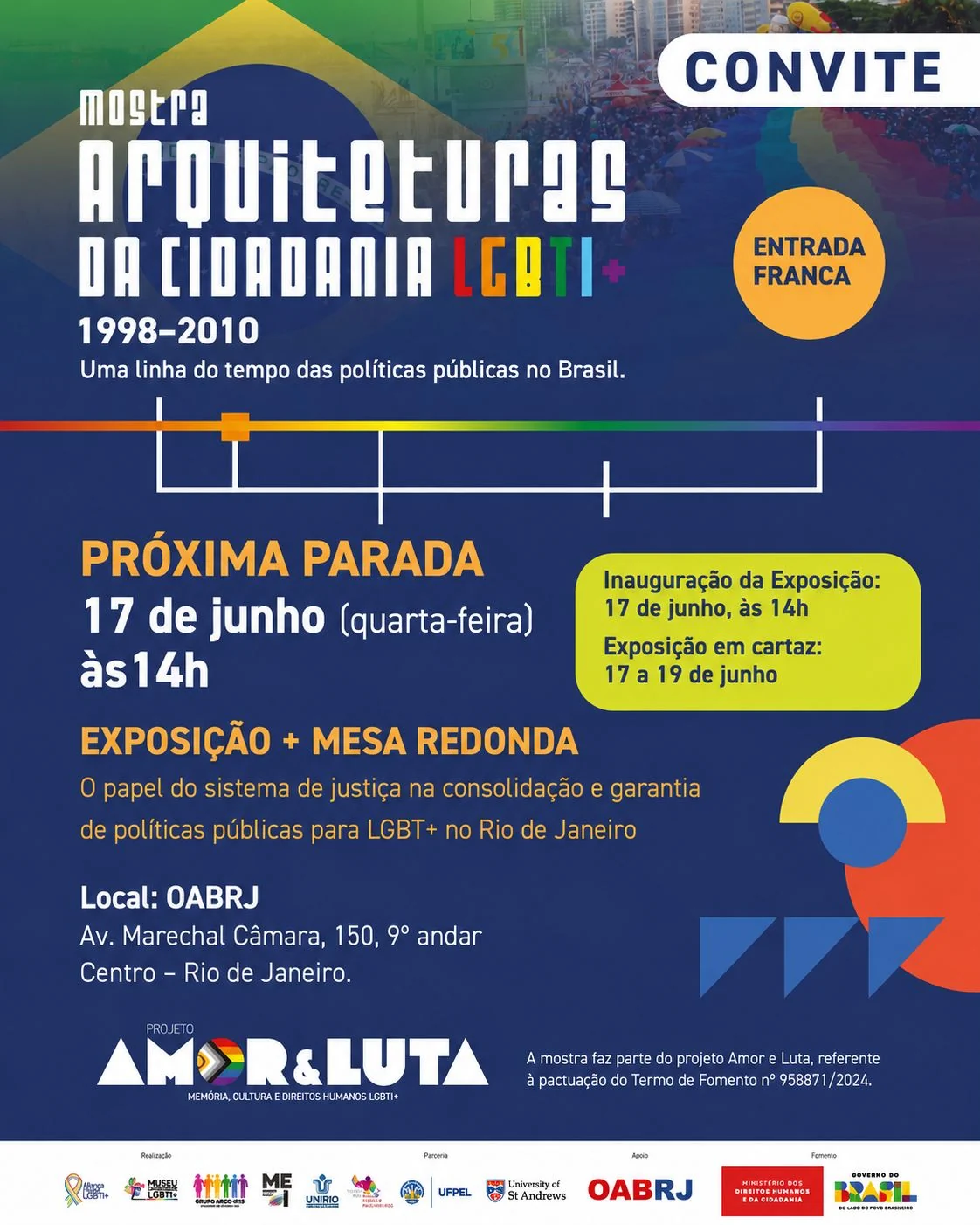 Exposição na OAB-RJ revisita políticas LGBTI+ no Brasil entre 1998 e 2010