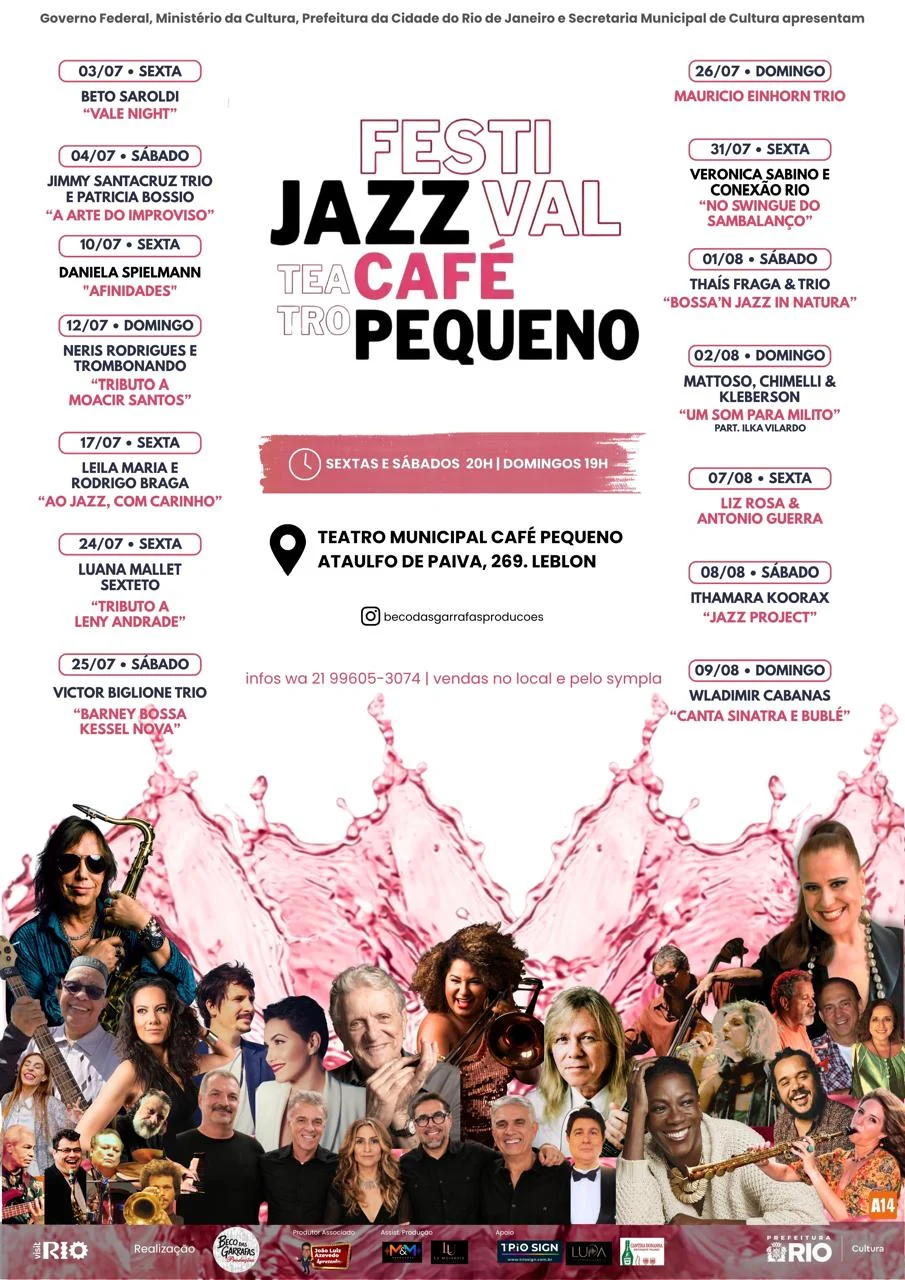 Festival de Jazz do Café Pequeno reúne lendas no Leblon em 2026