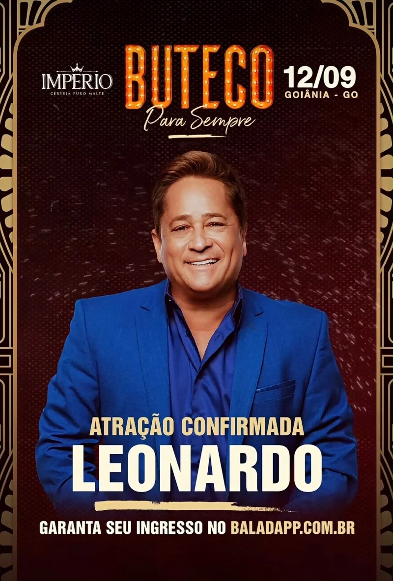 Leonardo abre line-up do Buteco Goiânia 2026 1 Leonardo abre line-up do Buteco Goiânia 2026