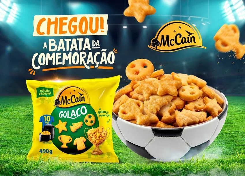McCain aposta no clima do futebol com batata temática Golaço
