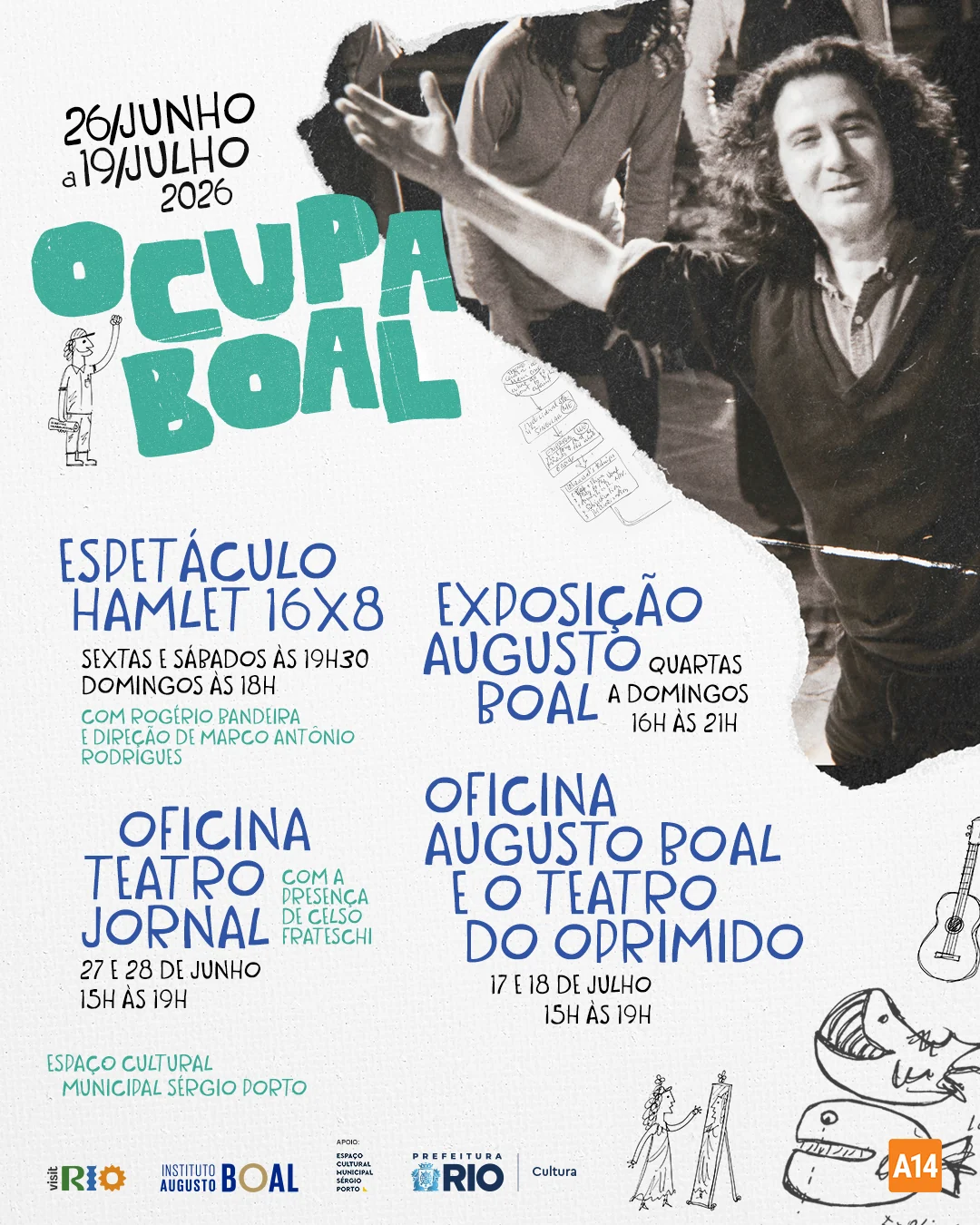 Ocupa Boal leva teatro, memória e política ao Sérgio Porto