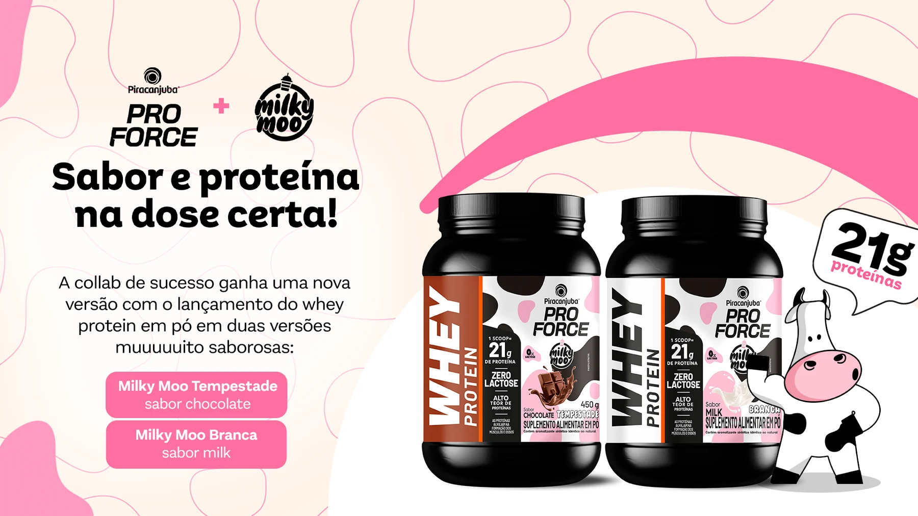 Piracanjuba ProForce e Milky Moo lançam whey e milkshakes proteicos