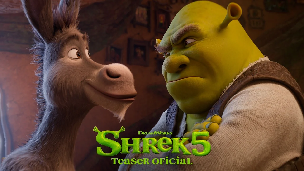 Shrek 5 ganha trailer e marca retorno do ogro após 16 anos