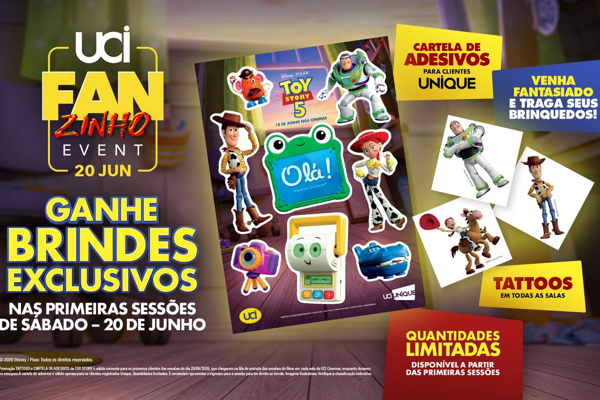UCI lança combo do Woody e evento especial de Toy Story 5