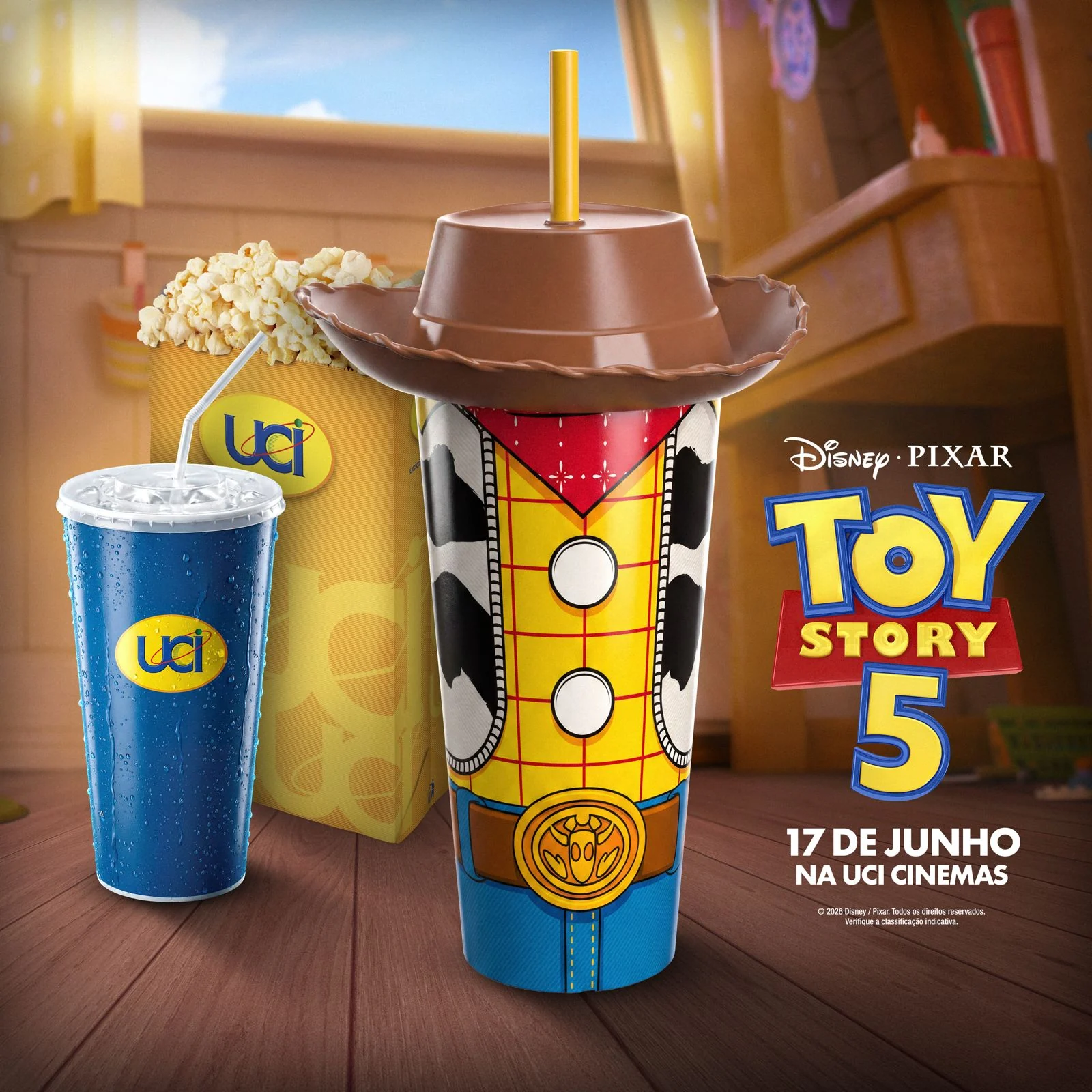 UCI lança combo do Woody e evento especial de Toy Story 5