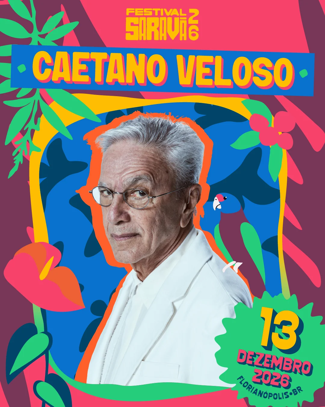 Caetano Veloso leva Saravá a edição histórica em Florianópolis