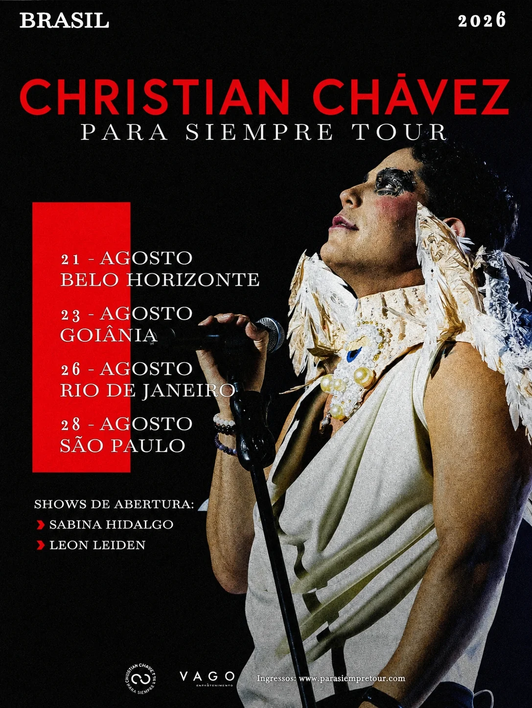 Christian Chávez anuncia novos shows no Brasil em agosto 1 Christian Chávez anuncia novos shows no Brasil em agosto