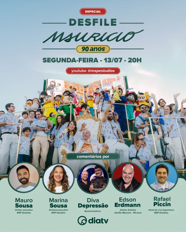 DiaTV exibe especial sobre desfile que celebrou 90 anos de Mauricio
