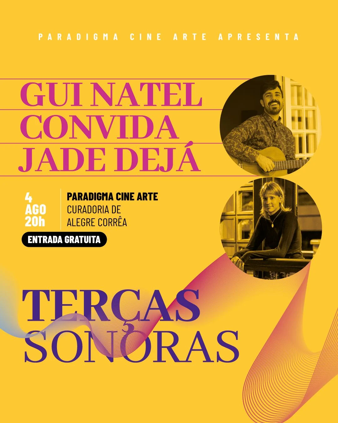 Gui Natel e Jade Dejá levam ancestralidade e música brasileira ao Terças Sonoras 1 Gui Natel e Jade Dejá levam ancestralidade e música brasileira ao Terças Sonoras