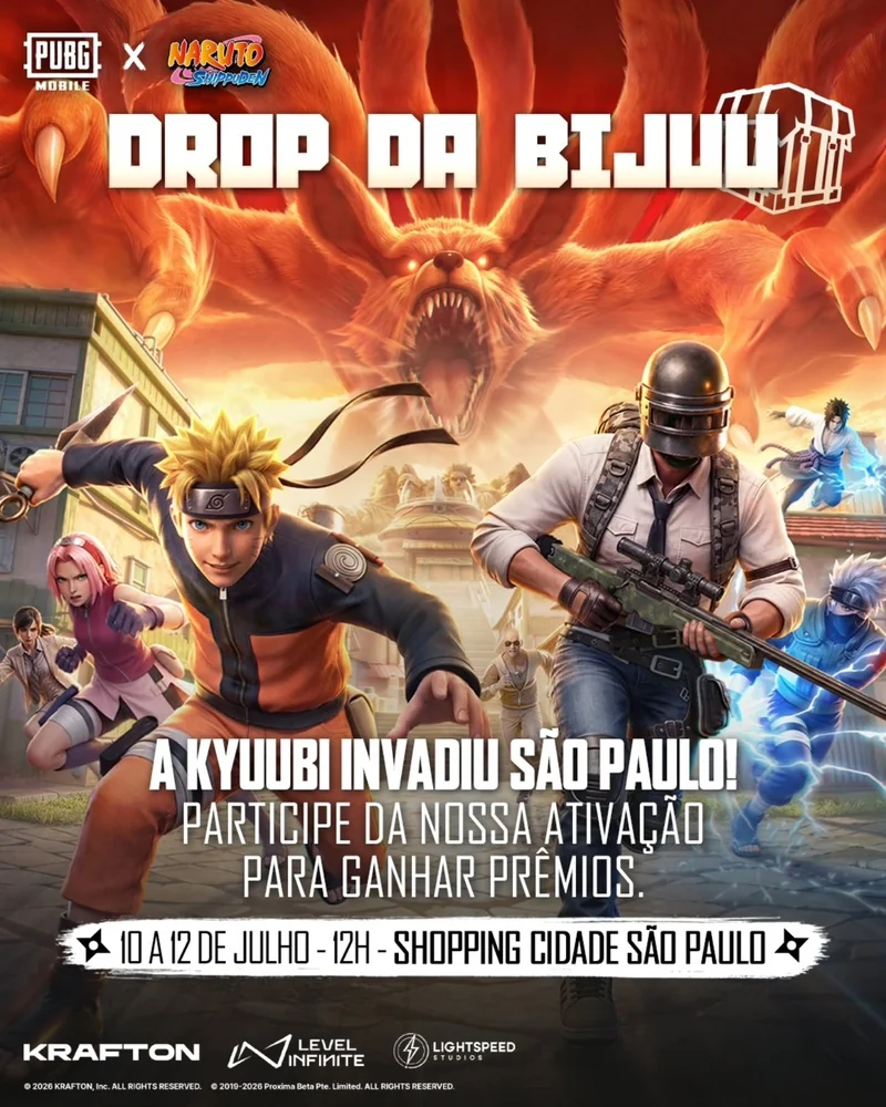 Raposa gigante e café Naruto tomam São Paulo em ação do PUBG