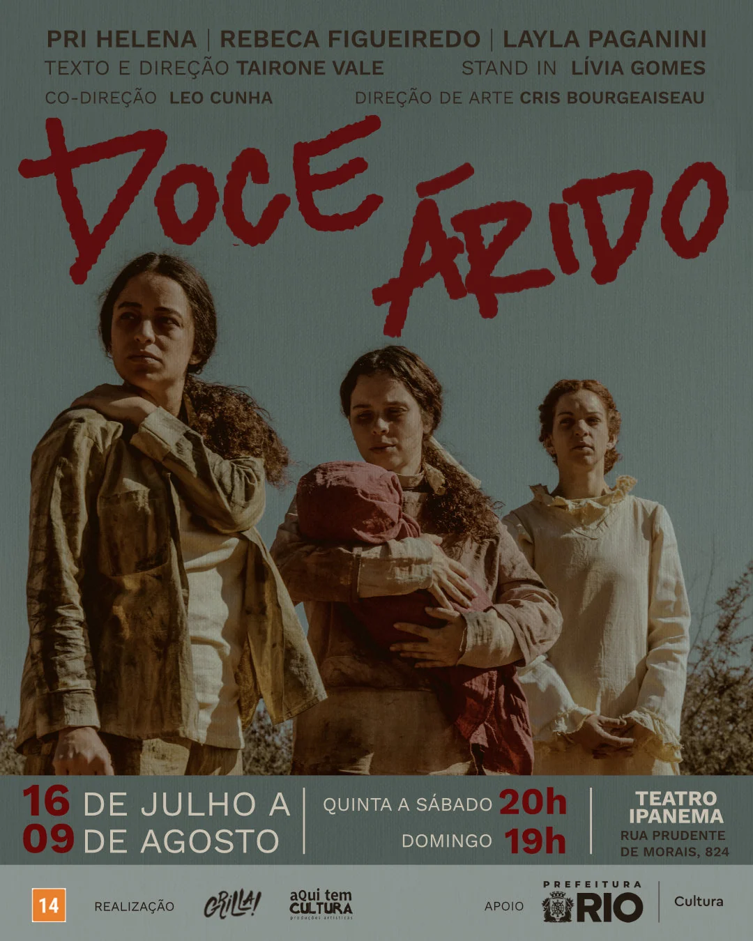 Segredos e trabalho moldam “Doce Árido” no Teatro Ipanema