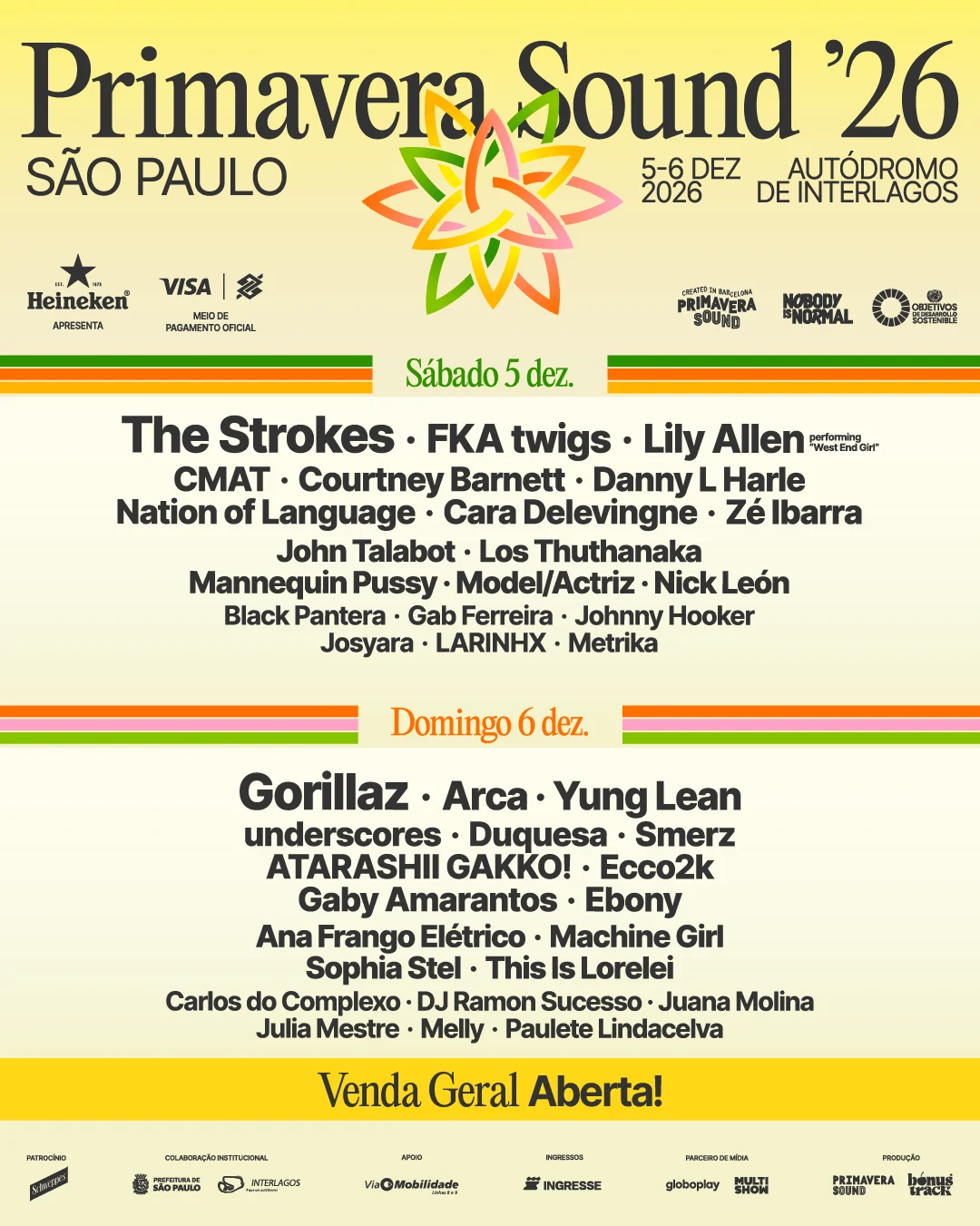 Venda geral do Primavera Sound SP abre nesta terça ao meio-dia