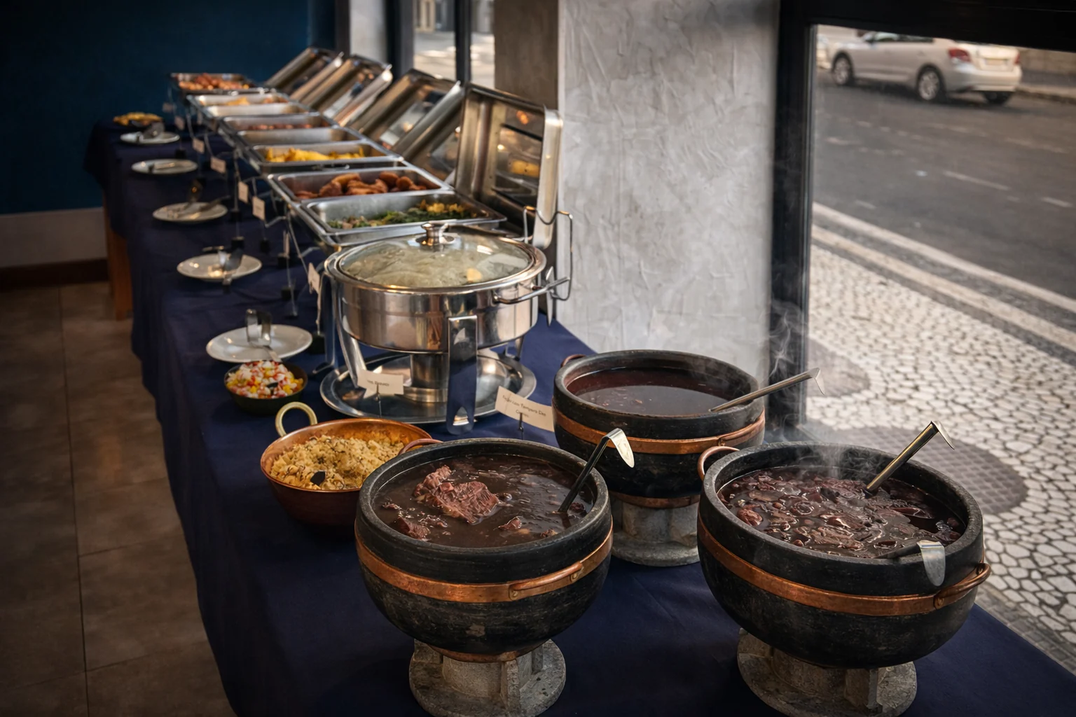 Feijoada com jazz ao vivo movimenta a orla de Copacabana