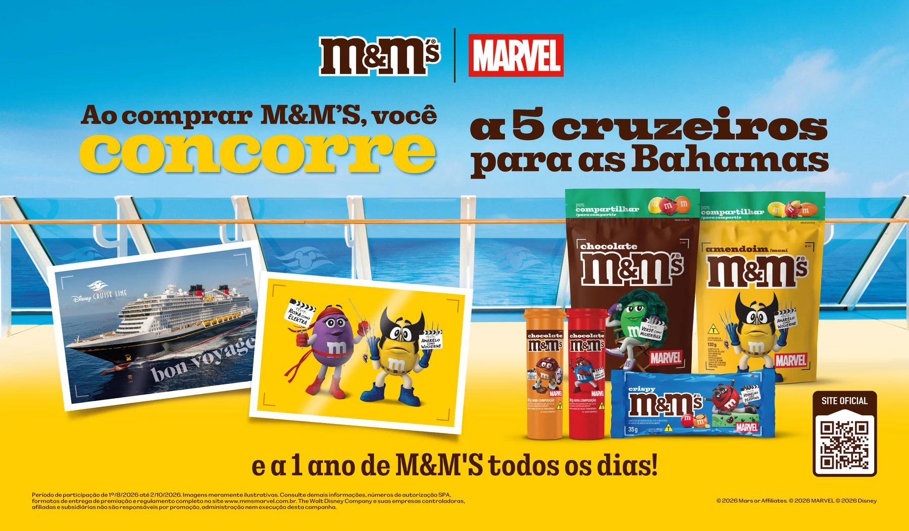 M&M’S sorteia cruzeiro Disney e um ano de chocolate 1 M&M’S sorteia cruzeiro Disney e um ano de chocolate
