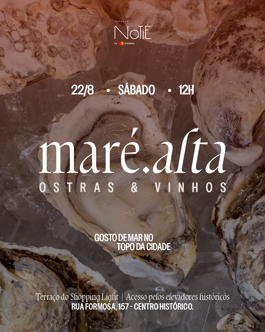 Maré Alta une ostras, vinhos e sunset no topo do Shopping Light