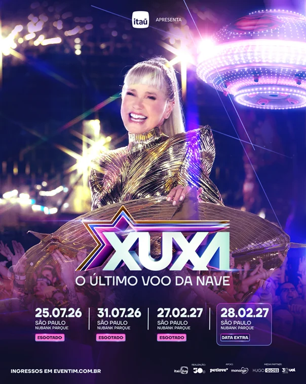 Xuxa esgota ingressos e anuncia 4º show da turnê de despedida em SP