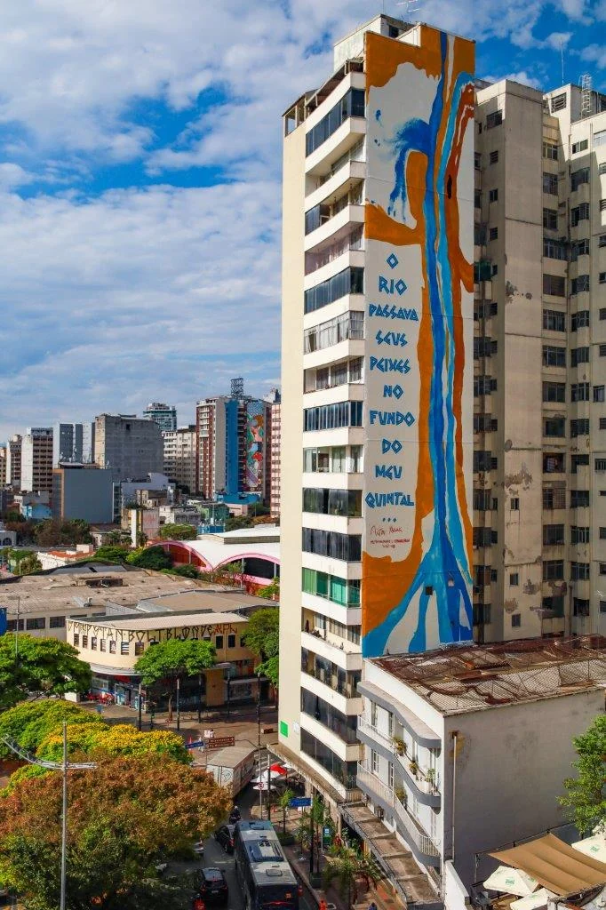 Ailton Krenak assina empena de 555 m² e encerra ciclo do CURA 5 Ailton Krenak assina empena de 555 m² e encerra ciclo do CURA