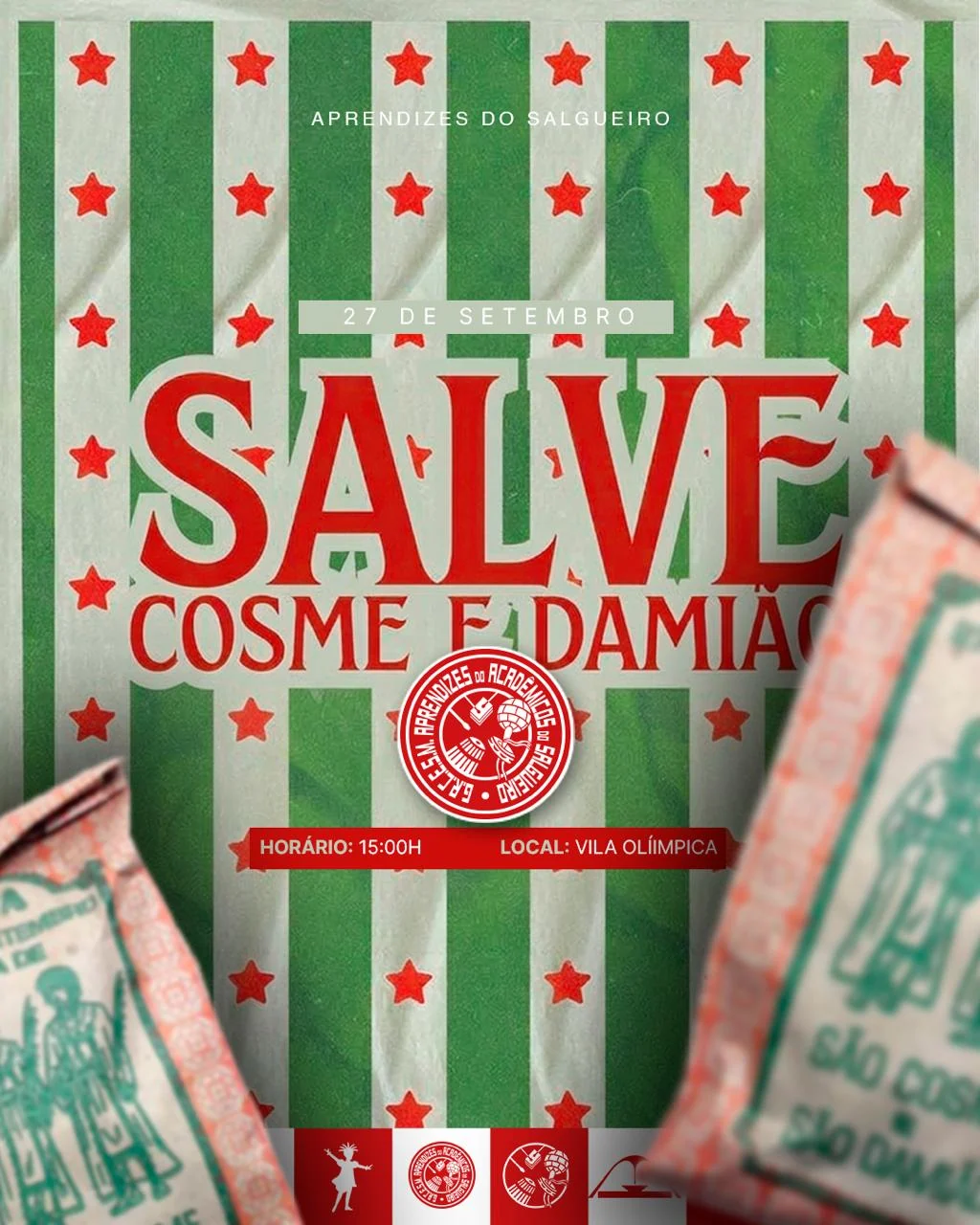 Aprendizes do Salgueiro celebra Cosme e Damião com entrega de doces
