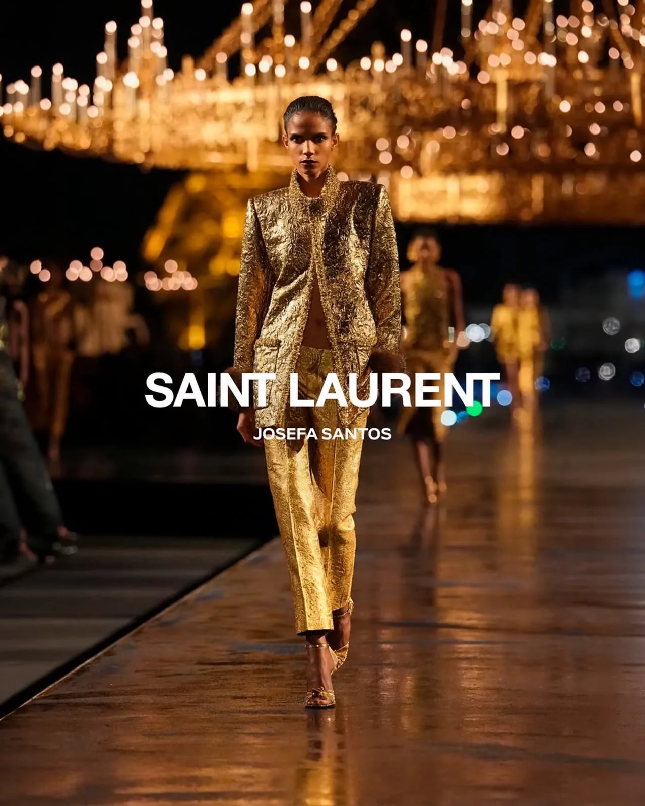 Baiana brilha na passarela da Saint Laurent na Paris Fashion Week