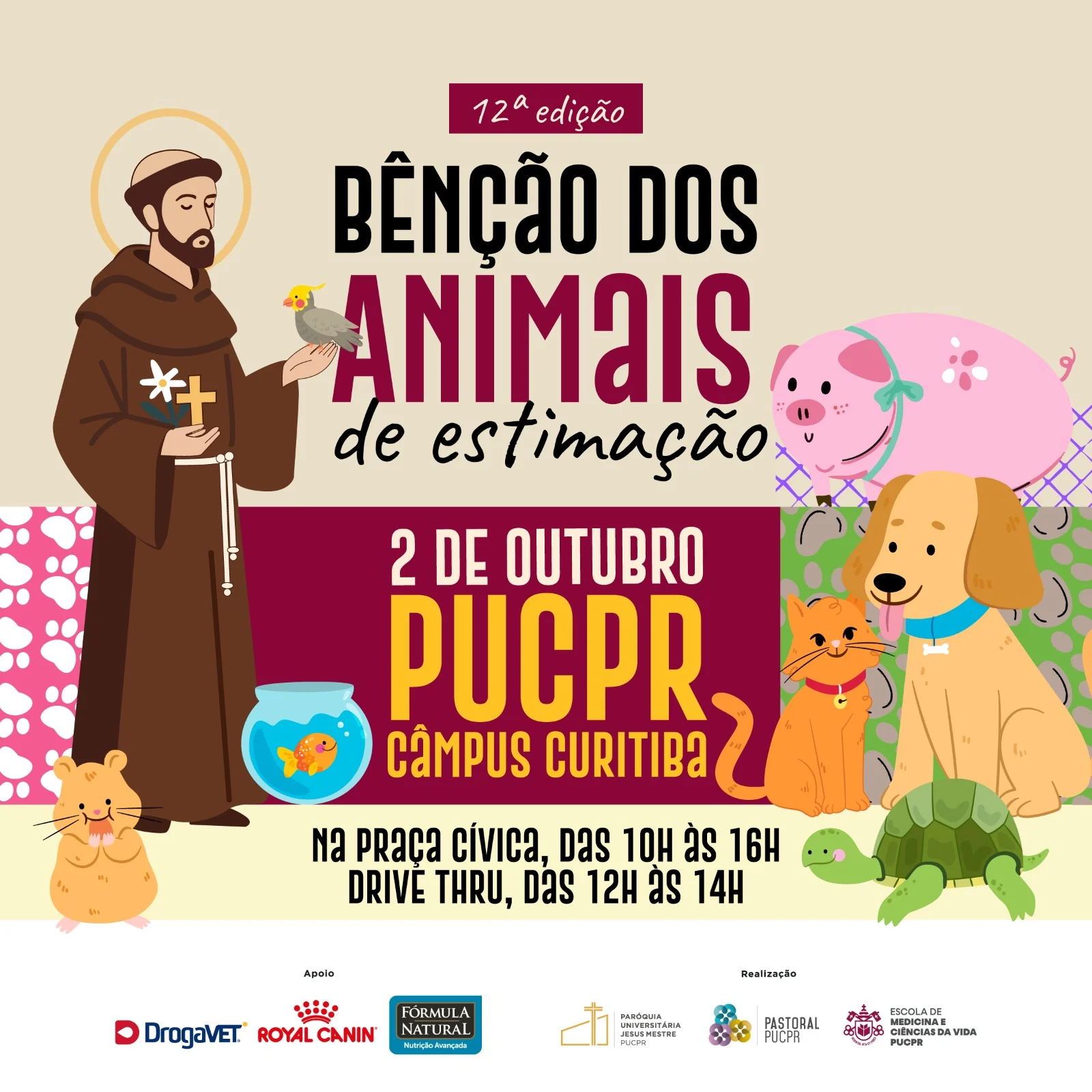 Bênção dos Animais celebra afeto pelos pets com ação presencial e drive-thru