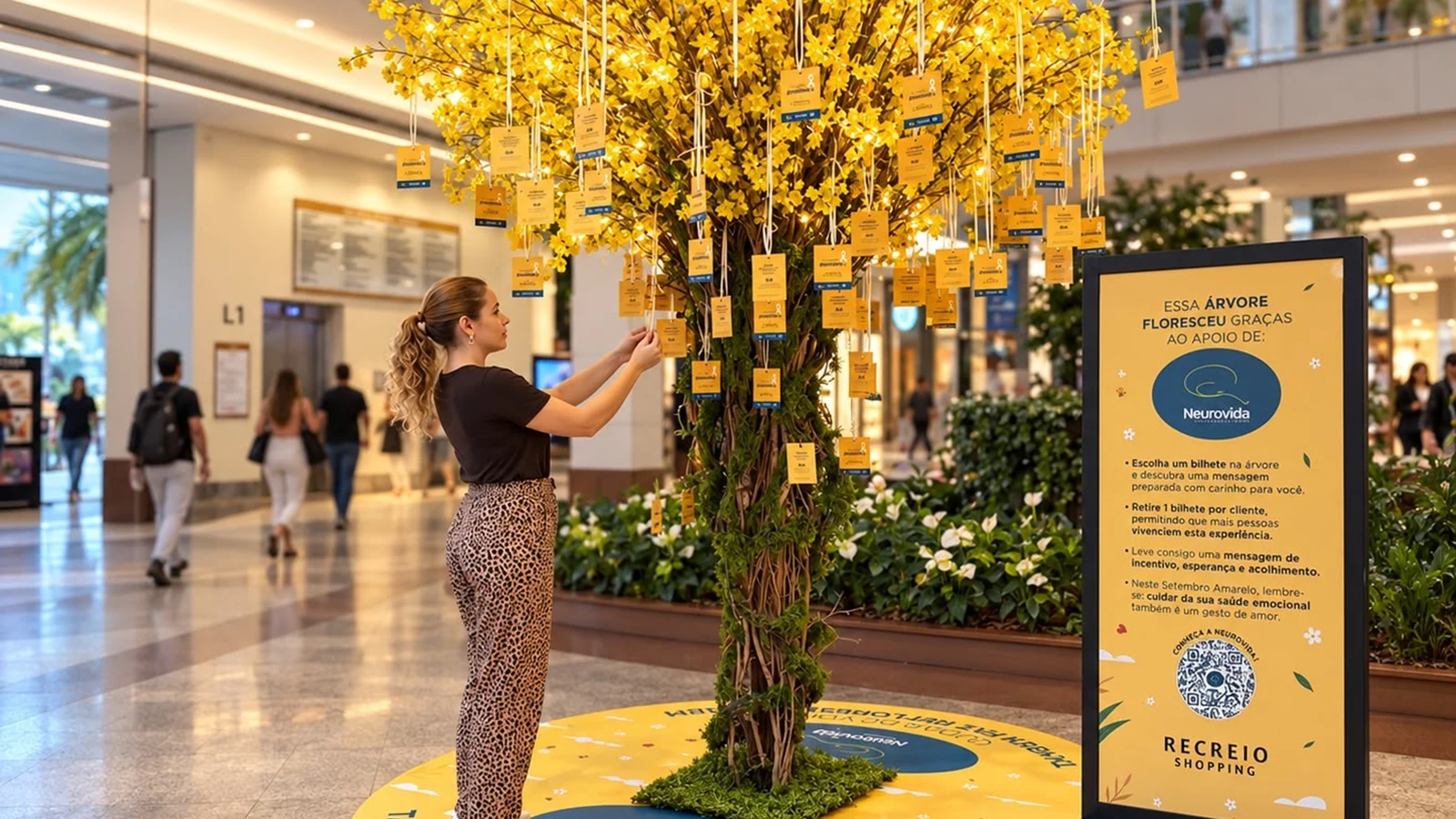 bilhetes de gentileza e arvore da esperanca ocupam shopping no rio featured