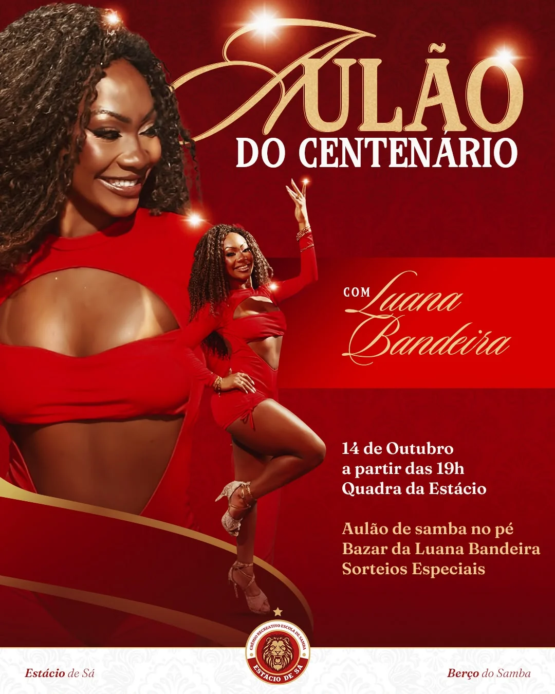 Centenário da Estácio de Sá tem aulão de samba com Luana Bandeira