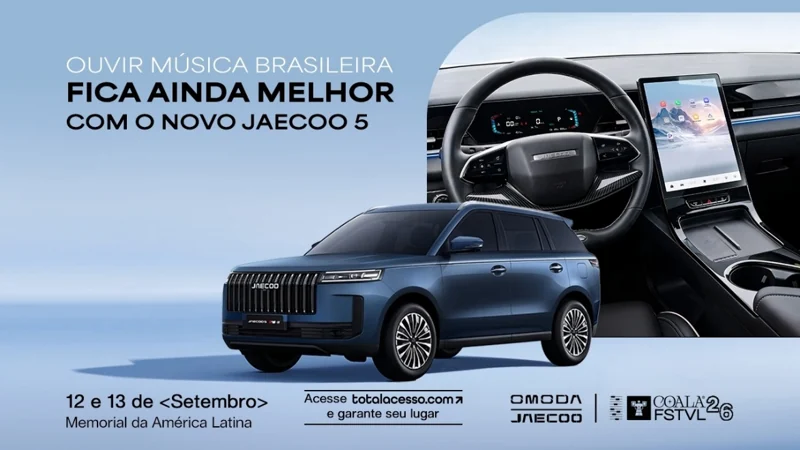 JAECOO 5 terá karaokê interativo e transporte de shows no Coala Festival