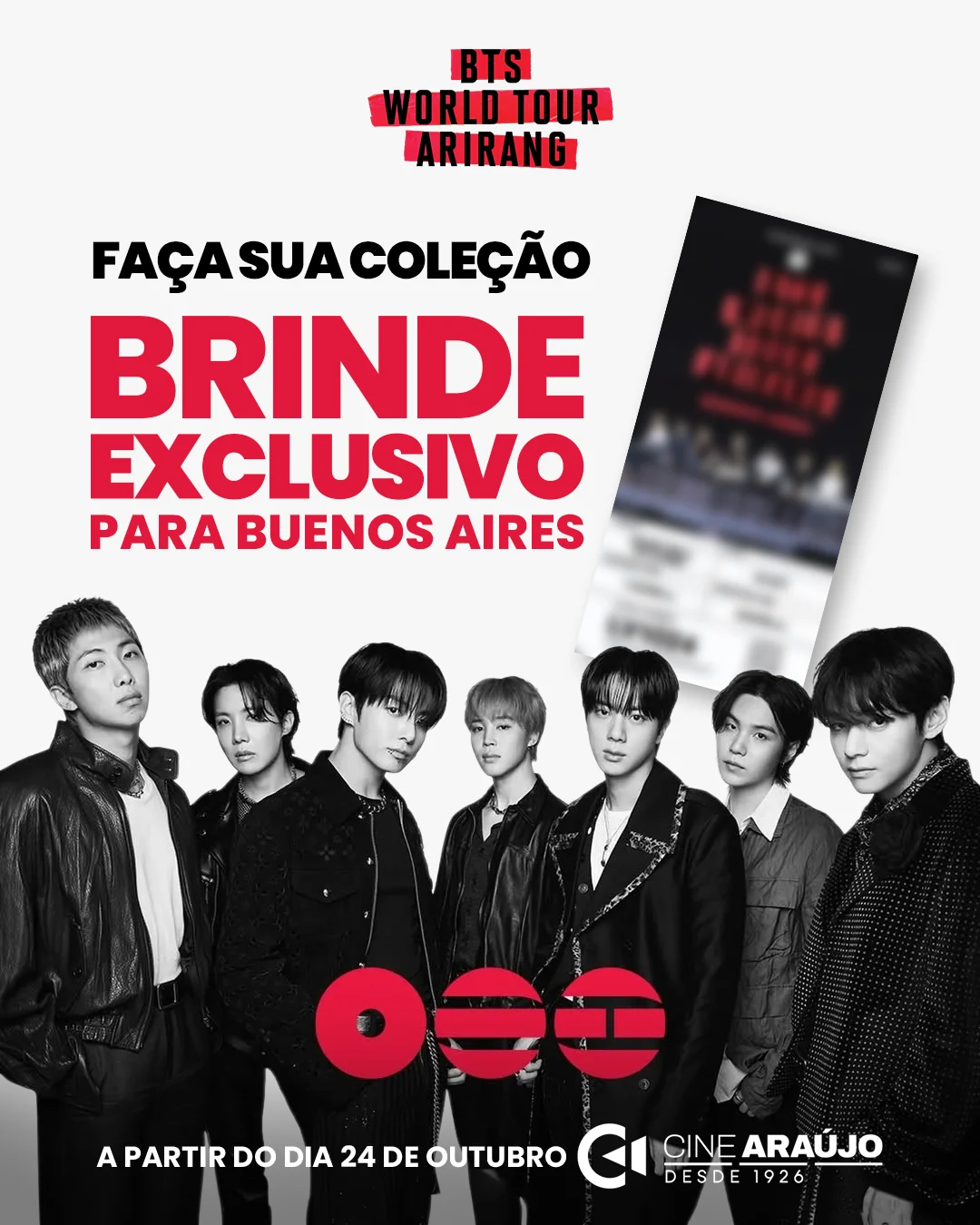 Show do BTS em Buenos Aires ganha transmissão ao vivo no Cine Araújo
