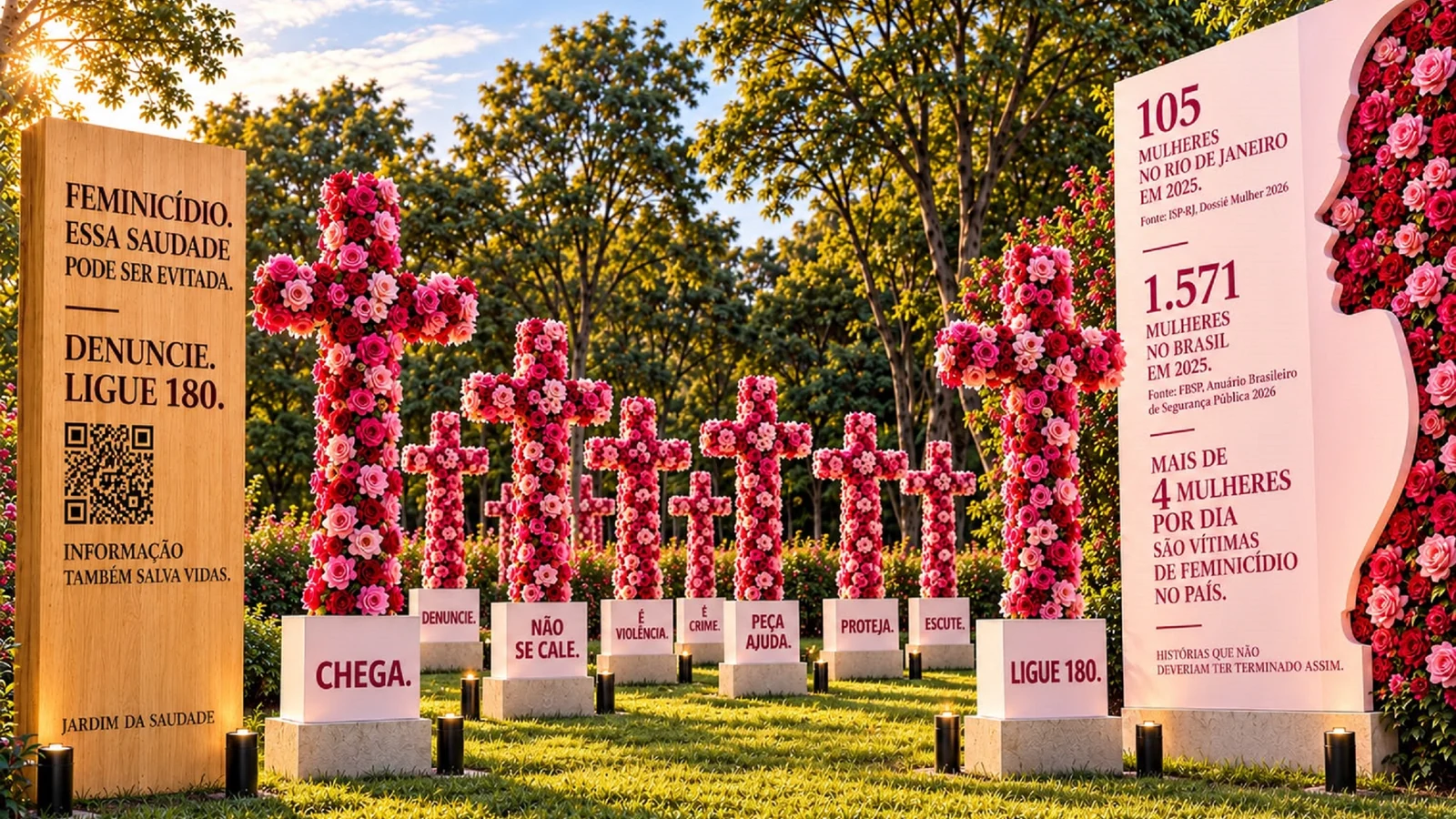 instalacao com 1 571 rosas faz alerta contra feminicidio no finados featured