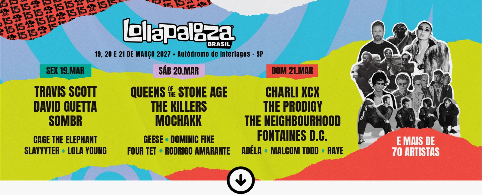 Lollapalooza 2027 revela line-up por dia e abre vendas do Lolla Day