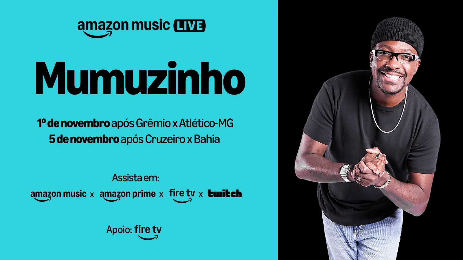 Mumuzinho comanda show no Amazon Music Live após jogo da Copa do Brasil