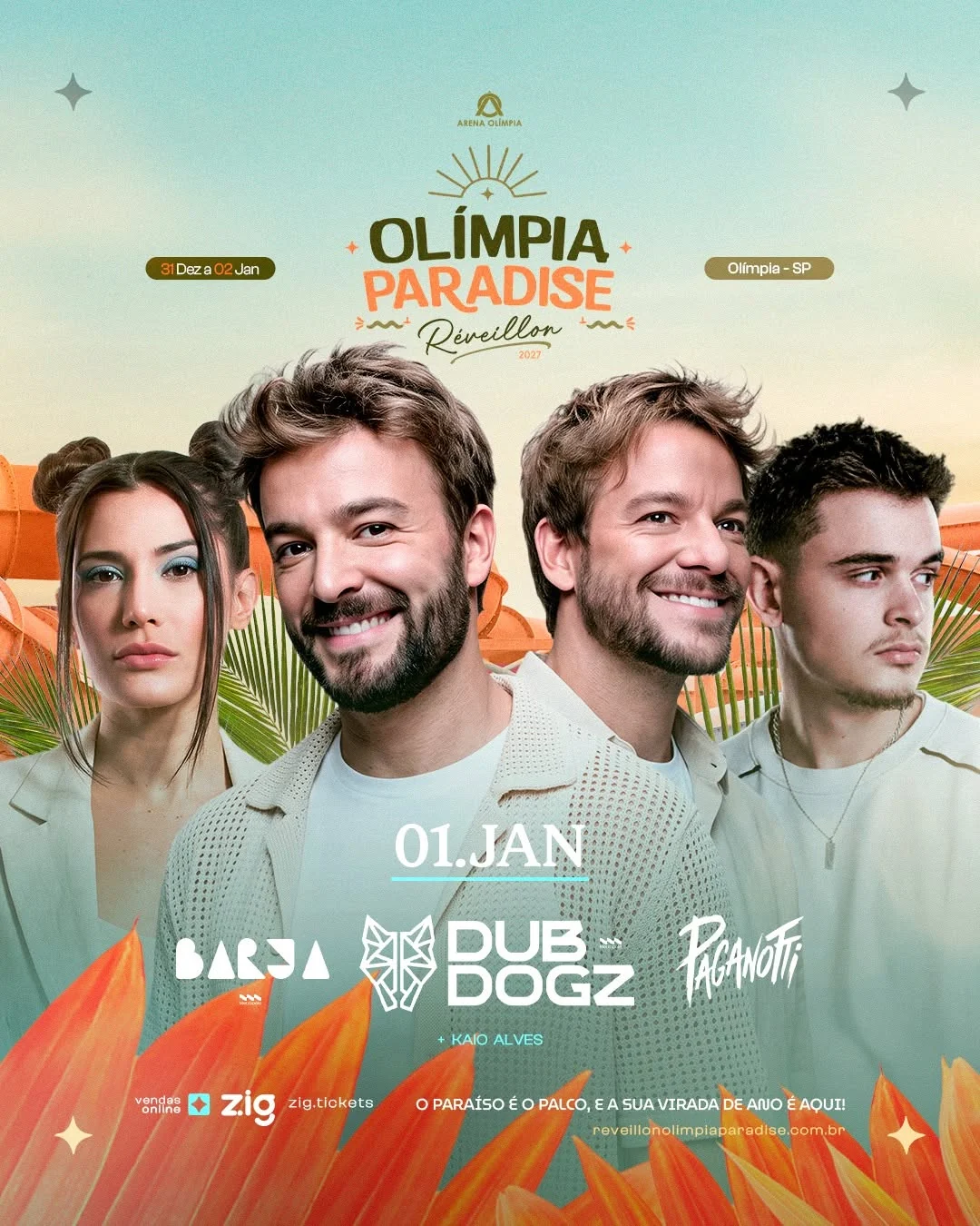 Olímpia Paradise reúne Dubdogz e sertanejo no Réveillon 2027
