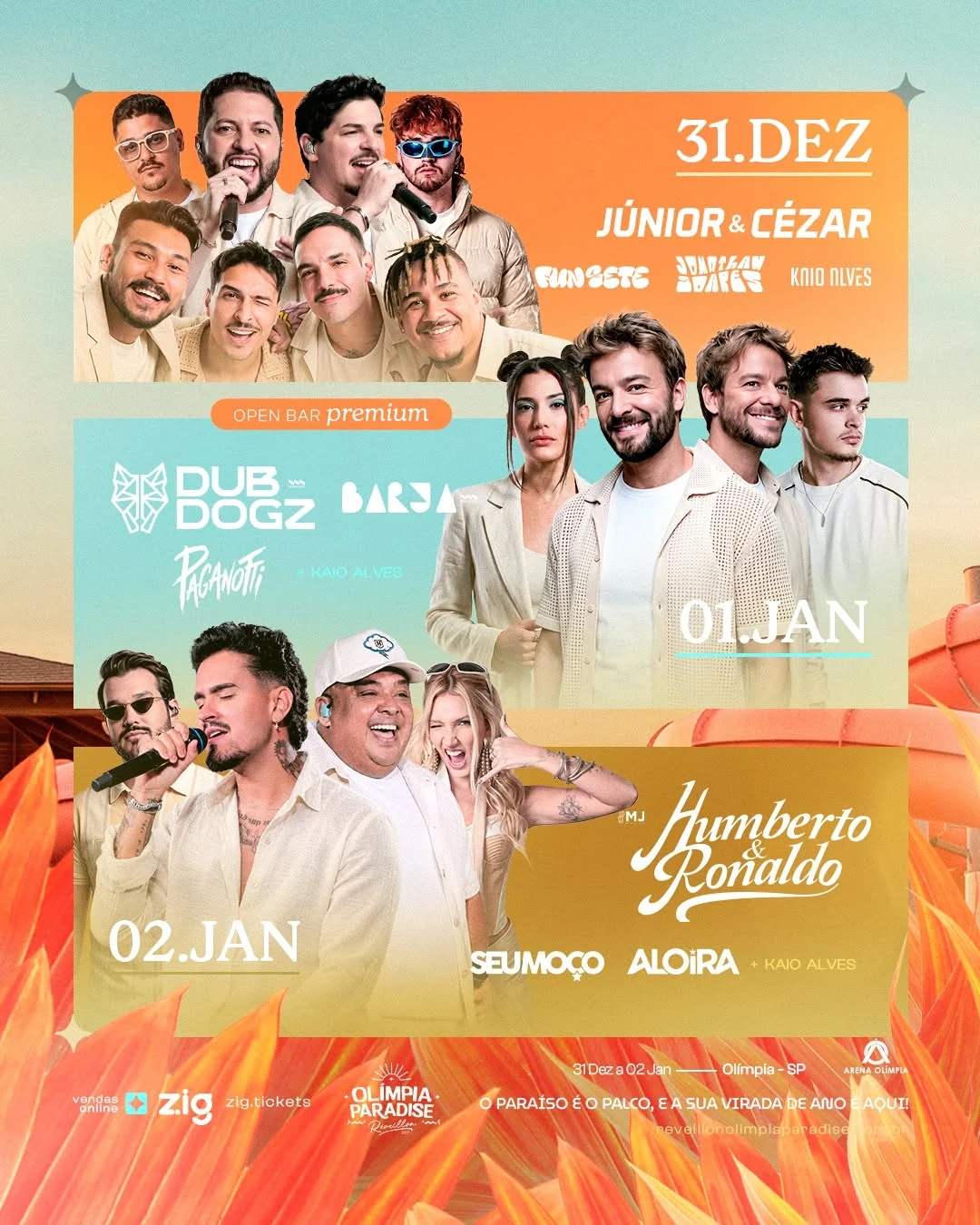 Olímpia Paradise reúne Dubdogz e sertanejo no Réveillon 2027