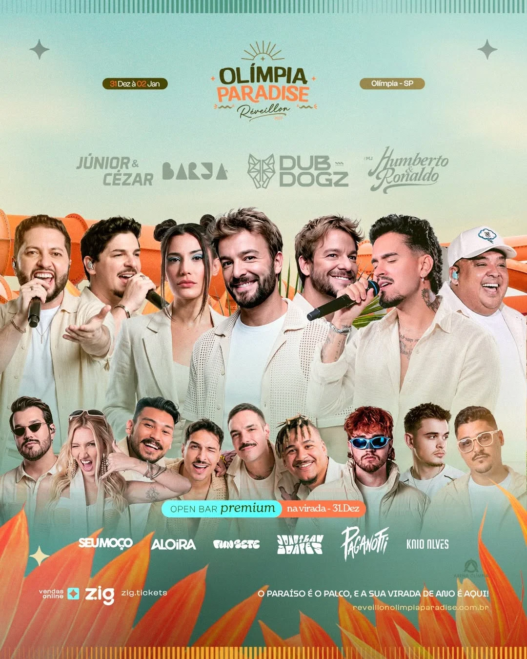 Olímpia Paradise reúne Dubdogz e sertanejo no Réveillon 2027