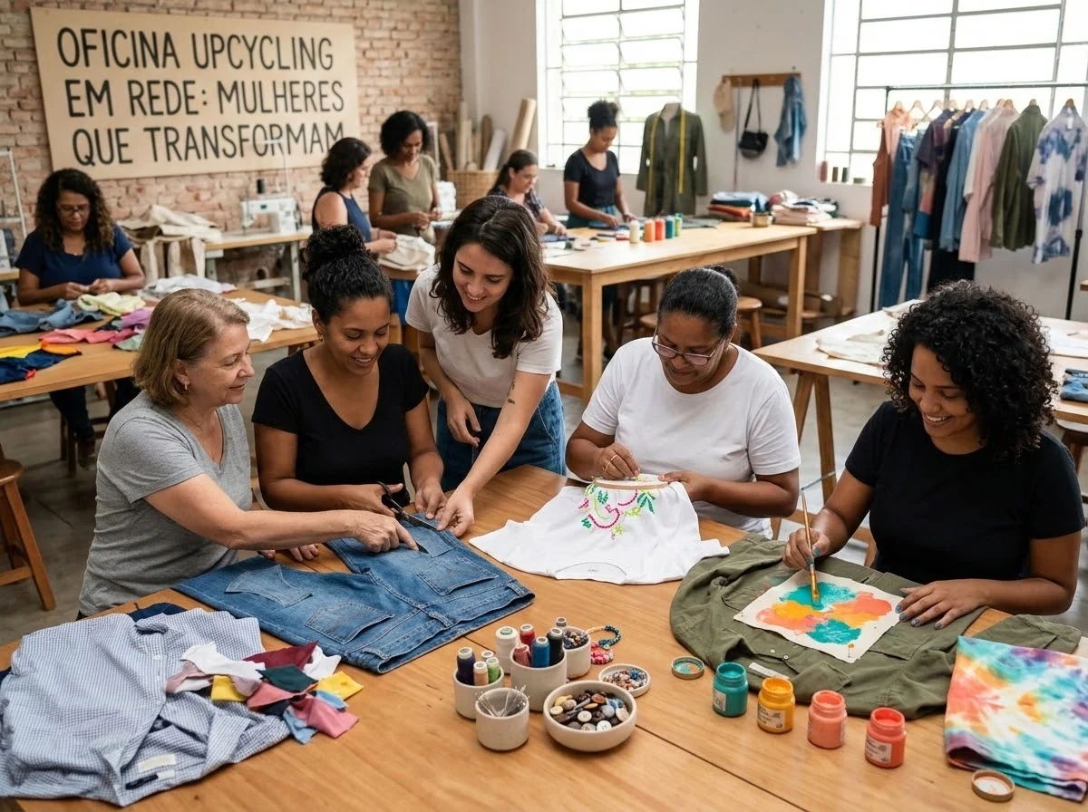 Peças descartadas viram moda autoral e renda em oficina gratuita